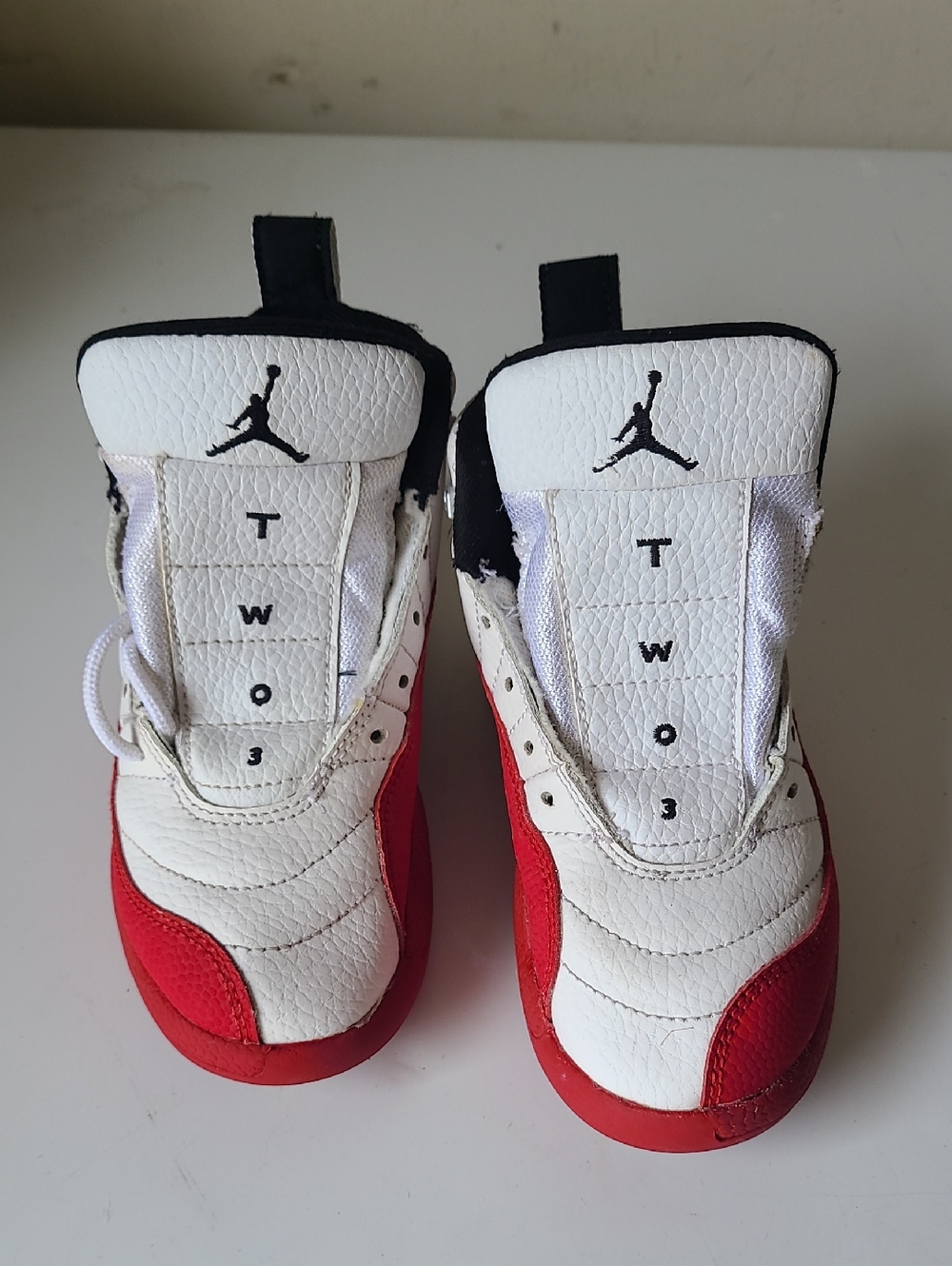 Jordan Kids Two 3 Retro Sneakers in White and Red